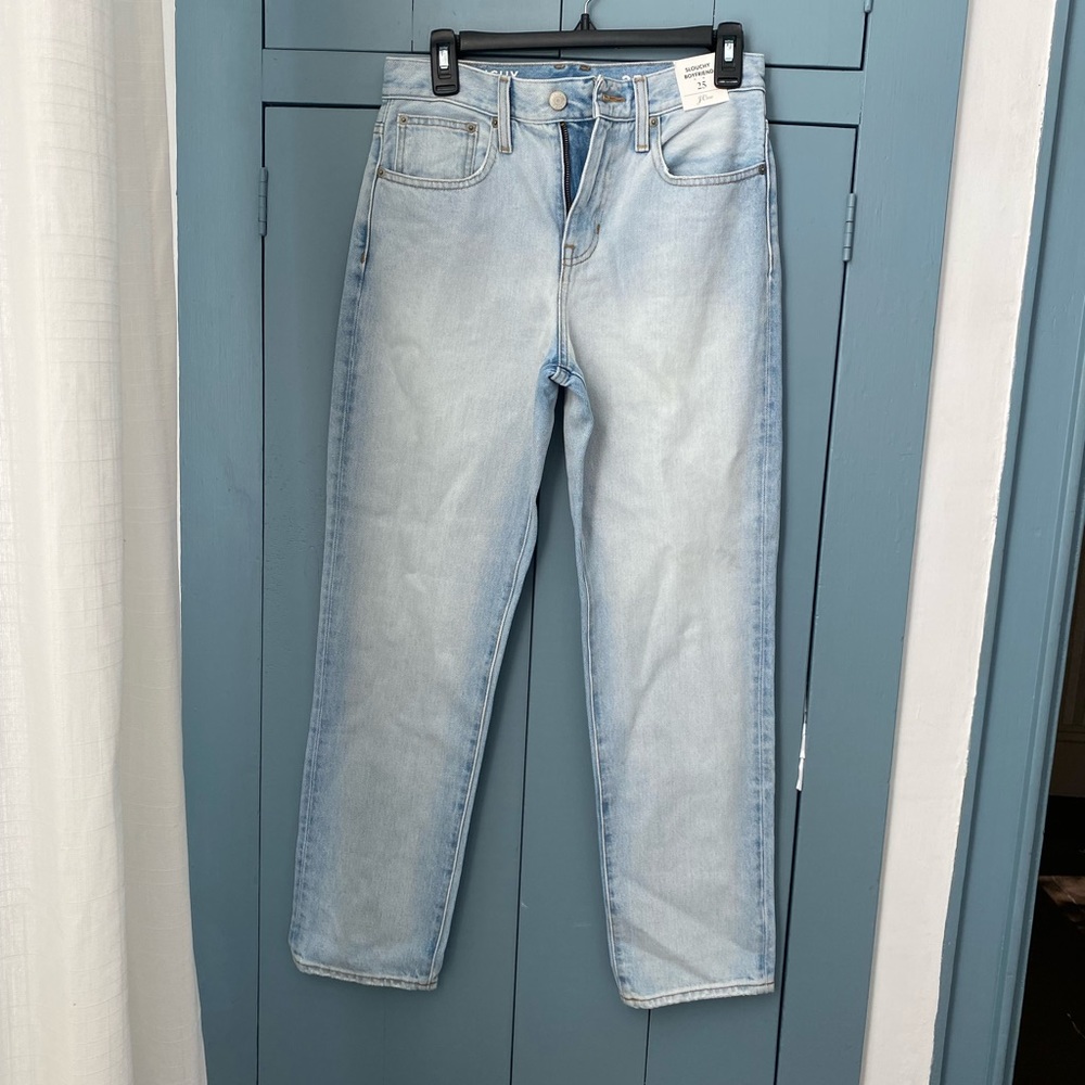 NWT J. Crew Slouchy Boyfriend Light Wash Jeans
